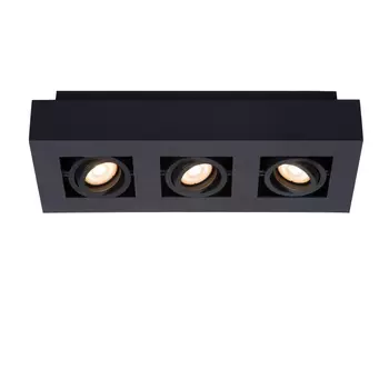 Plafoniera tip spot Lucide XIRAX stil modern aluminiu negru forma dreptunghi GU10-LED IP20 - 09119/16/30