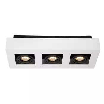 Plafoniera tip spot Lucide XIRAX stil modern aluminiu alb negru forma dreptunghi GU10-LED IP20 - 09119/16/31