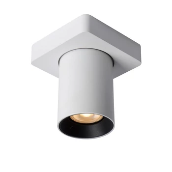 Plafoniera tip spot Lucide NIGEL stil modern aluminiu alb negru forma cilindric GU10-LED IP20 - 09929/05/31