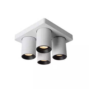 Plafoniera tip spot Lucide NIGEL stil modern aluminiu alb forma cilindric GU10-LED IP20 - 09929/20/31