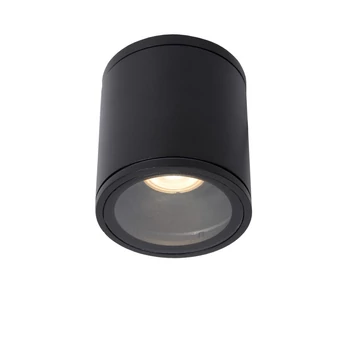 Plafoniera spot baie Lucide AVEN stil modern aluminiu negru forma cilindric GU10 IP65 - 22962/01/30