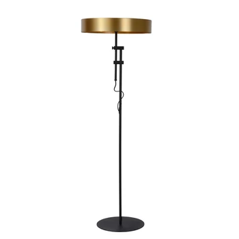 Lampadar Lucide GIADA stil modern otel auriu mat-alama negru forma rotund E27 IP20 - 30770/02/02