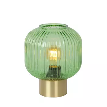 Veioza Lucide MALOTO stil retro sticla verde auriu mat-alama forma glob E27 IP20 - 45586/20/33