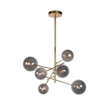 Pendul Lucide ALARA stil modern sticla auriu gri fumuriu G4-LED IP20 - 46412/06/10