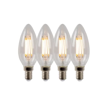 Bec filament dimabil Lucide E14-LED stil Vintage sticla transparent forma lumanare E14-LED IP20 - 49023/14/60