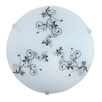 Plafoniera Rabalux BLOOMY E27 metal plastic alb cu abajur sticla stil traditional IP20 - 1847