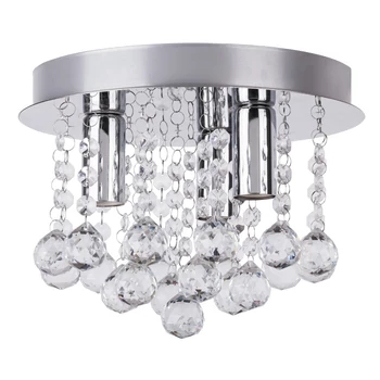 Plafoniera Rabalux CORINNA E14 metal crom cu abajur cristal acril transparentstil modern IP20 - 2615