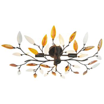 Plafoniera Rabalux LILIAN E14 metal maro antic cu abajur acril cristal chihlimbarstil clasic IP20 - 2849