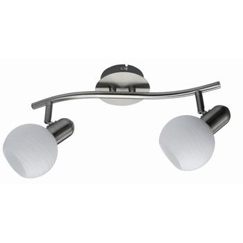 Spot Rabalux AUREL E14 metal crom satinat cu abajur sticla alb cu motivestil modern IP20 - 6342