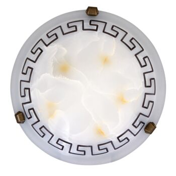 Plafoniera Rabalux ETRUSCO E27 metal sticla alabastru alb cu abajur sticla stil mediteran IP20 - 7648
