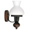 Aplica de perete Rabalux PETRONEL E27 metal lemn negru mat cu abajur sticla sticla opalstil clasic IP20 - 7077